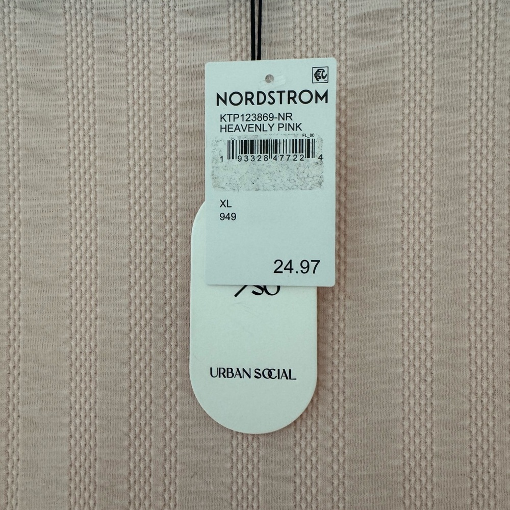 Urban Social from Nordstrom-Light Pink, Boat Neck, Long Sleeve Top. - Picture 6 of 7